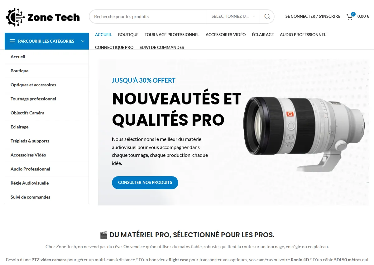 Store homepage