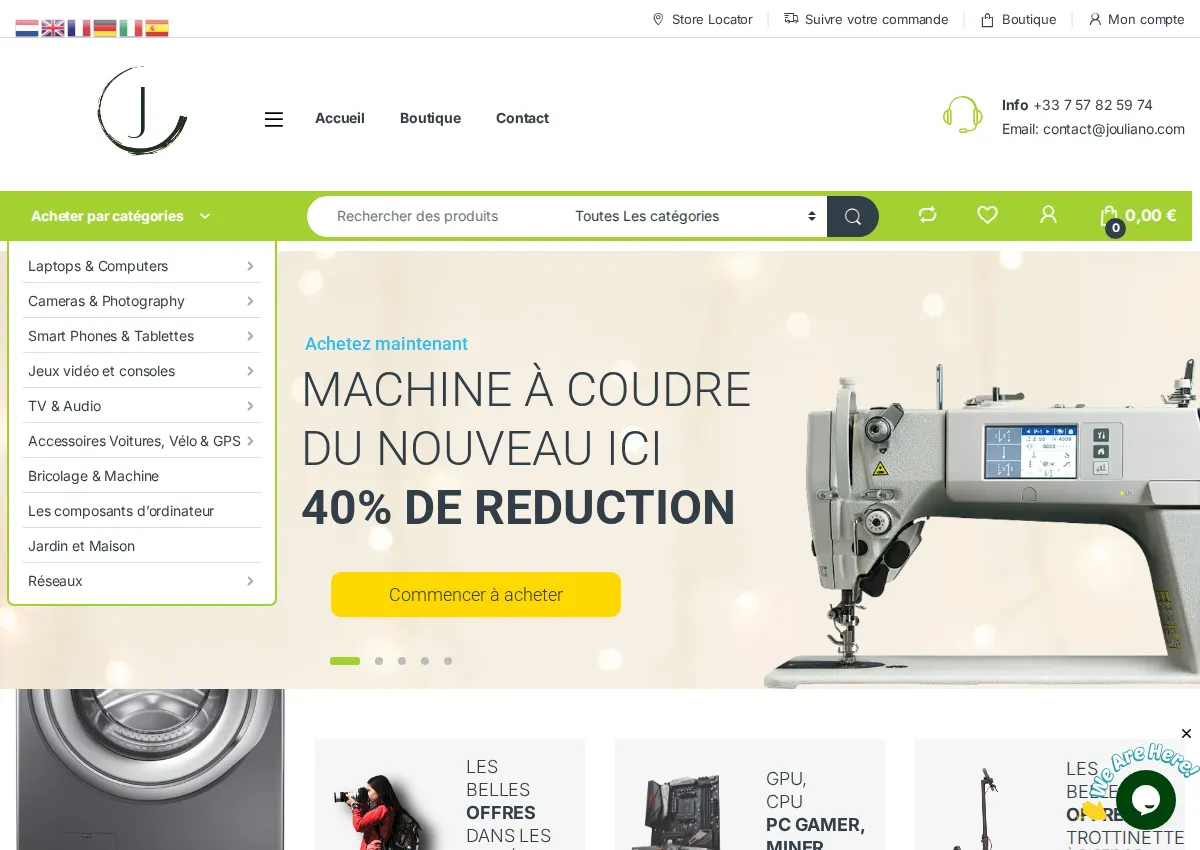 Store homepage