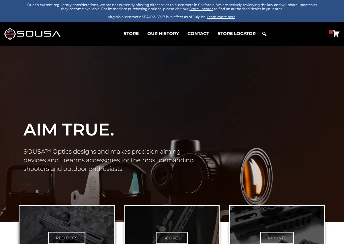 Store homepage