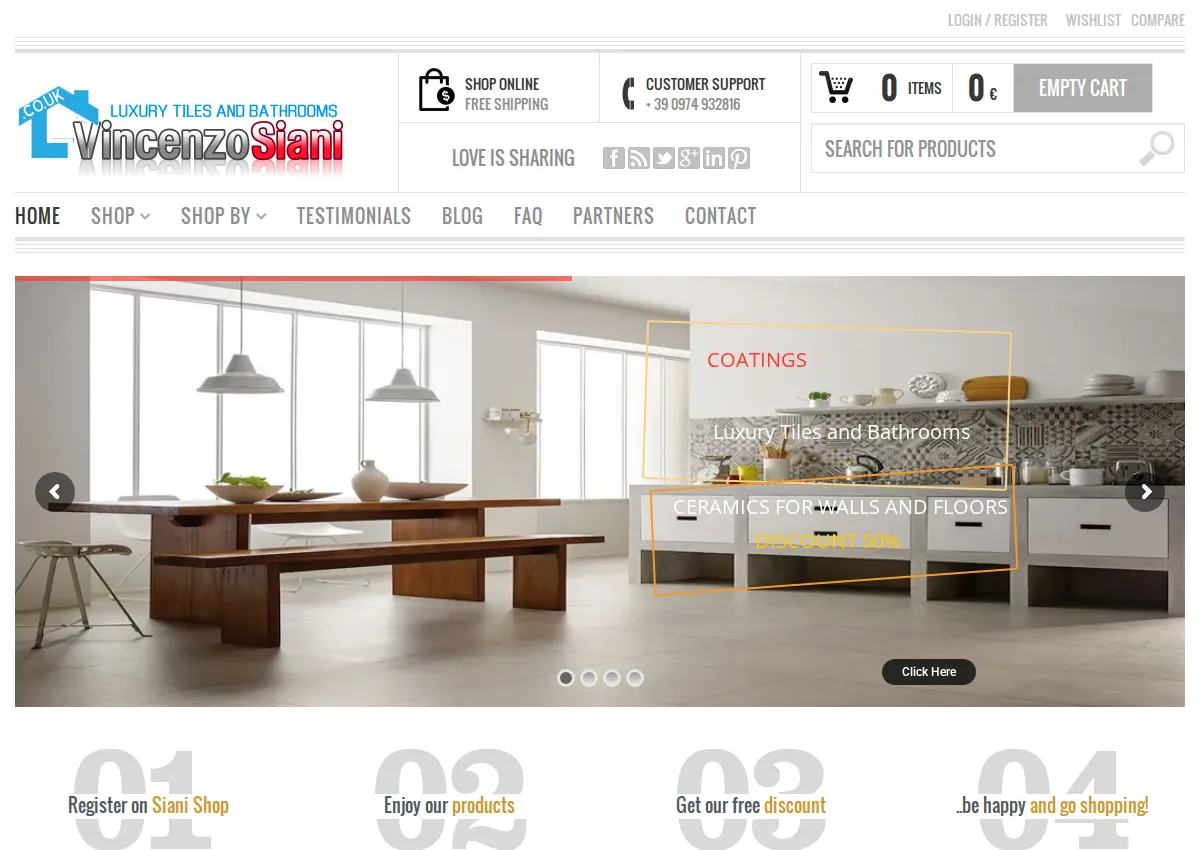 Store homepage