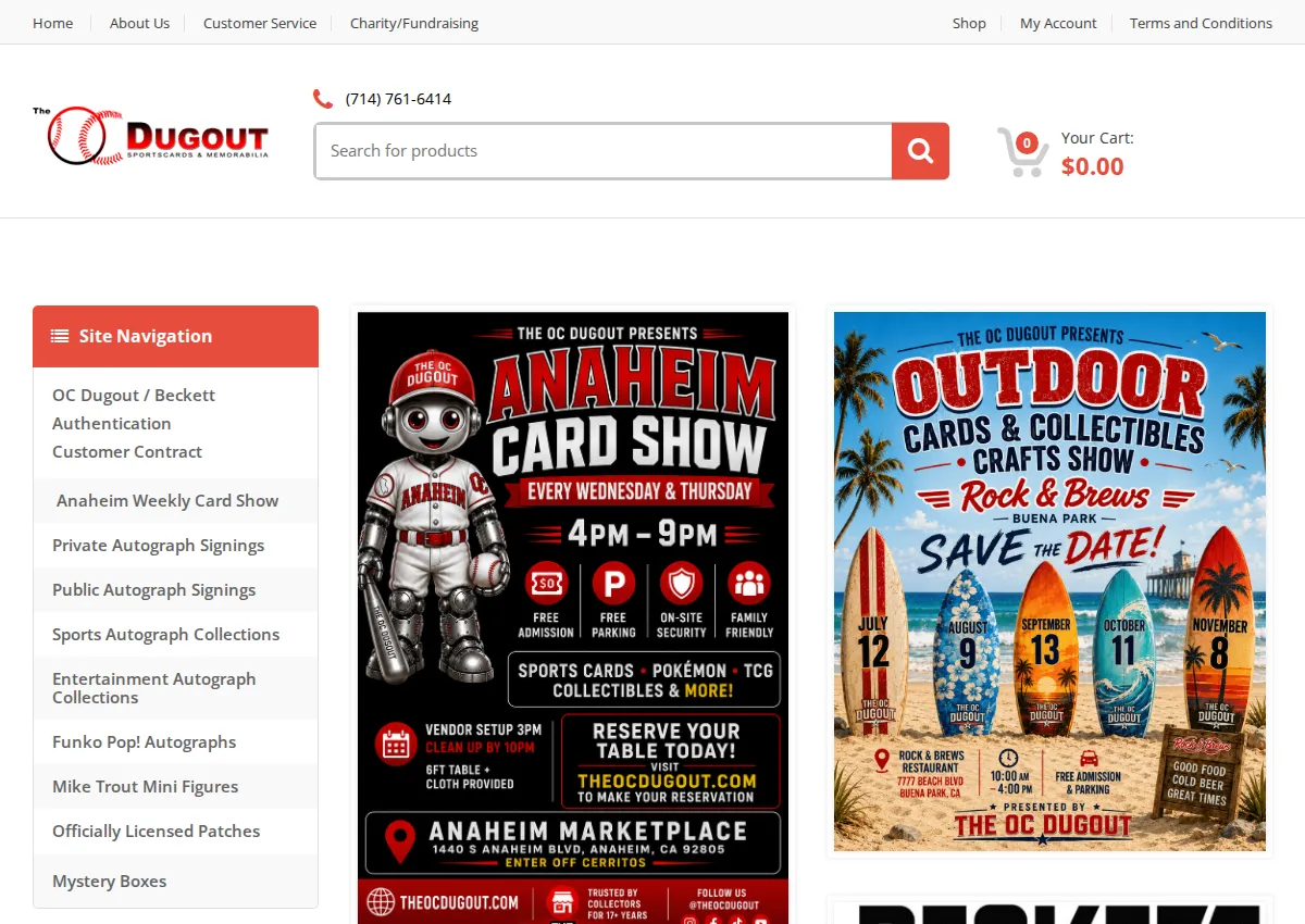 Store homepage