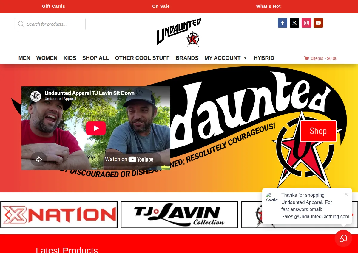 Store homepage