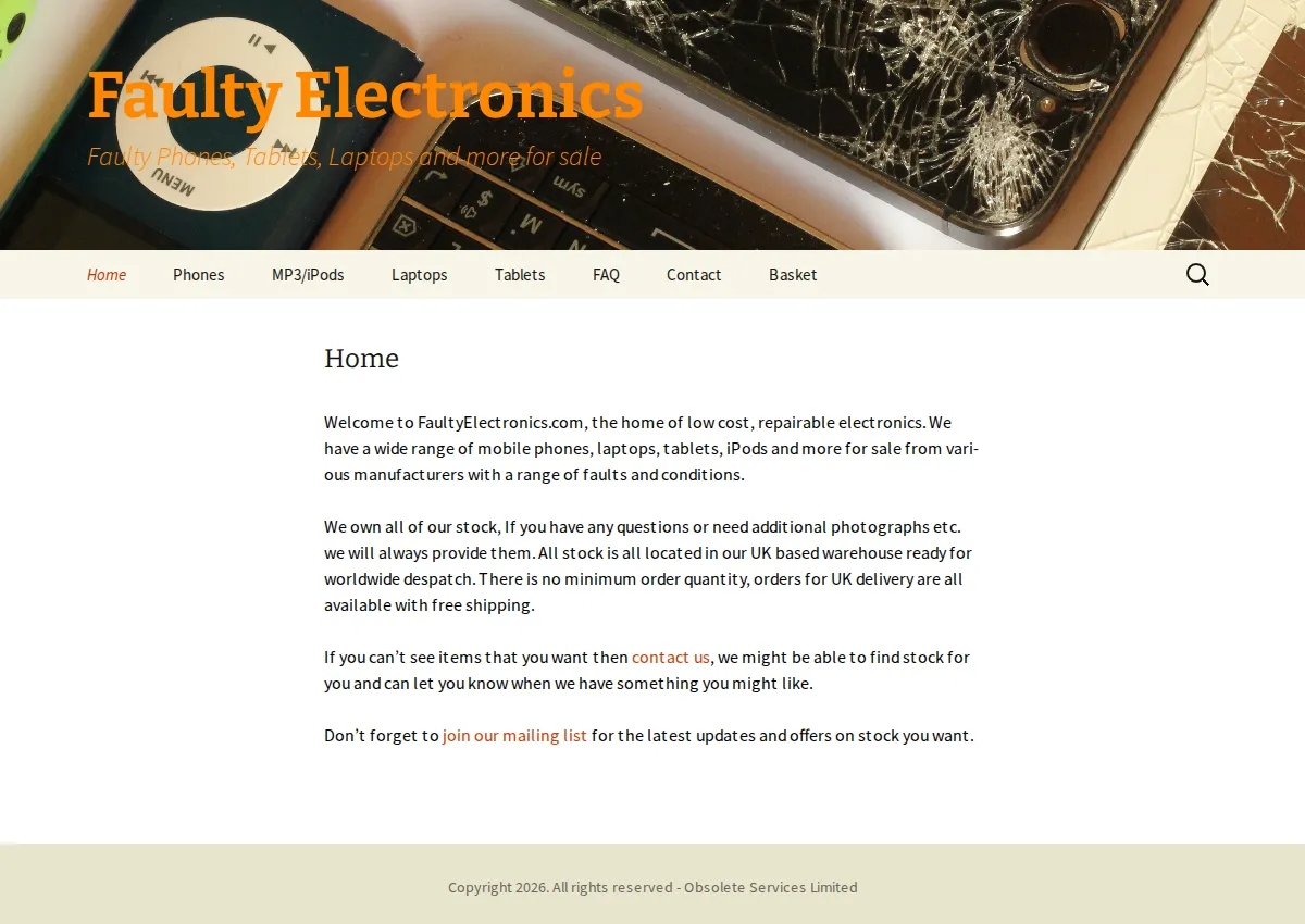 Store homepage