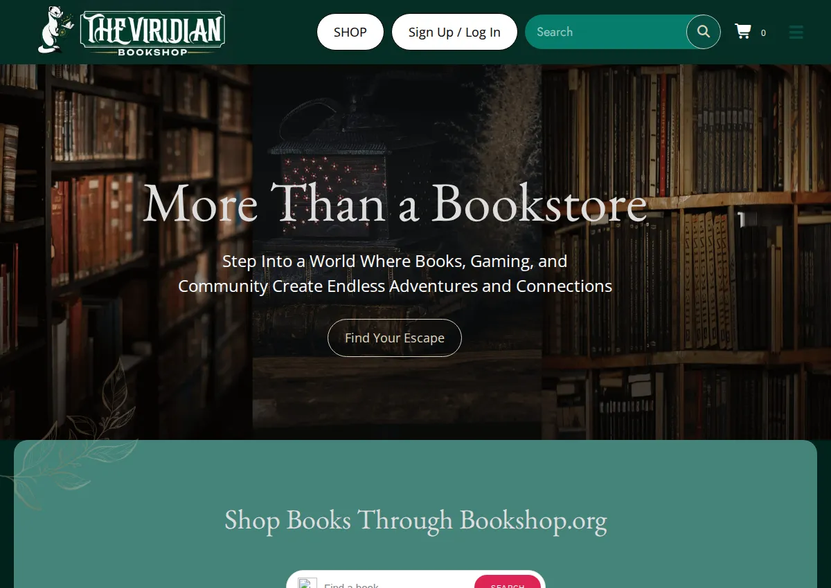 Store homepage