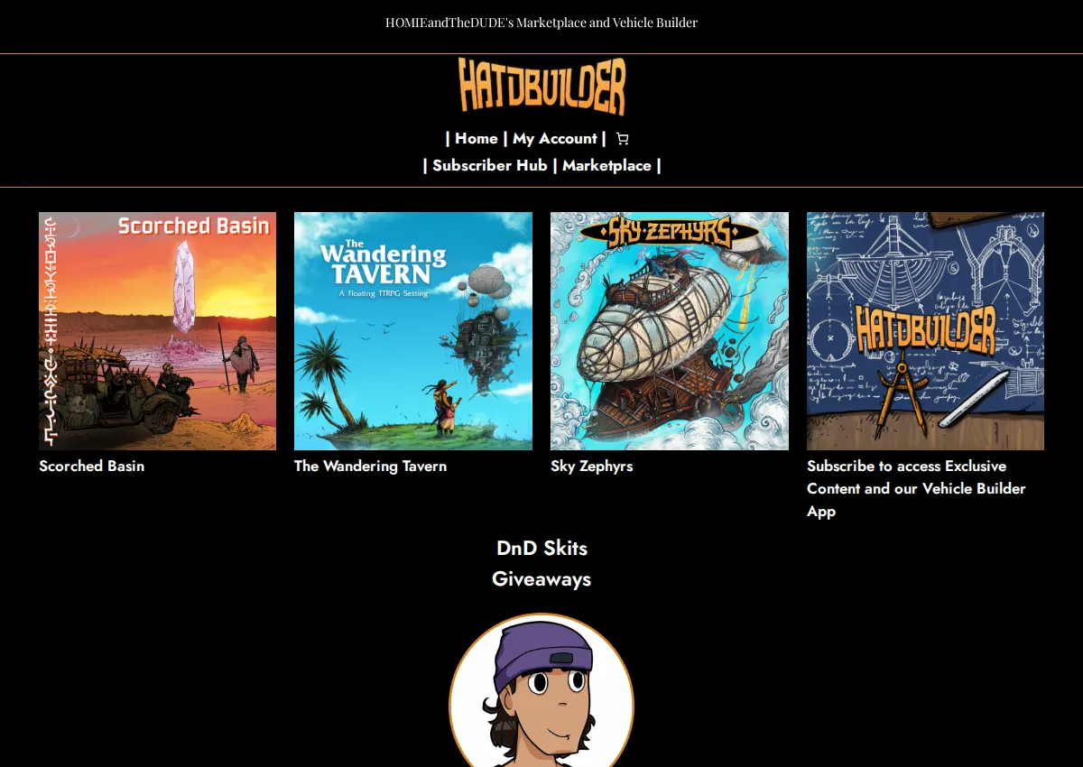 Store homepage