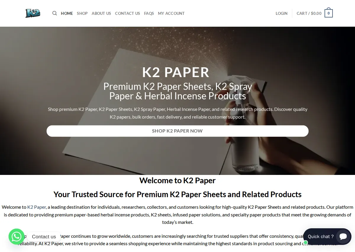 Store homepage