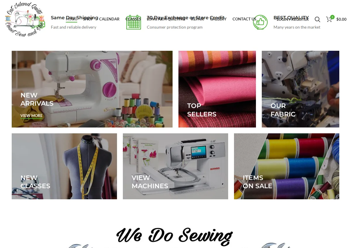 Store homepage