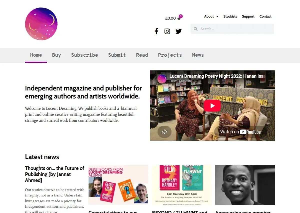 Store homepage
