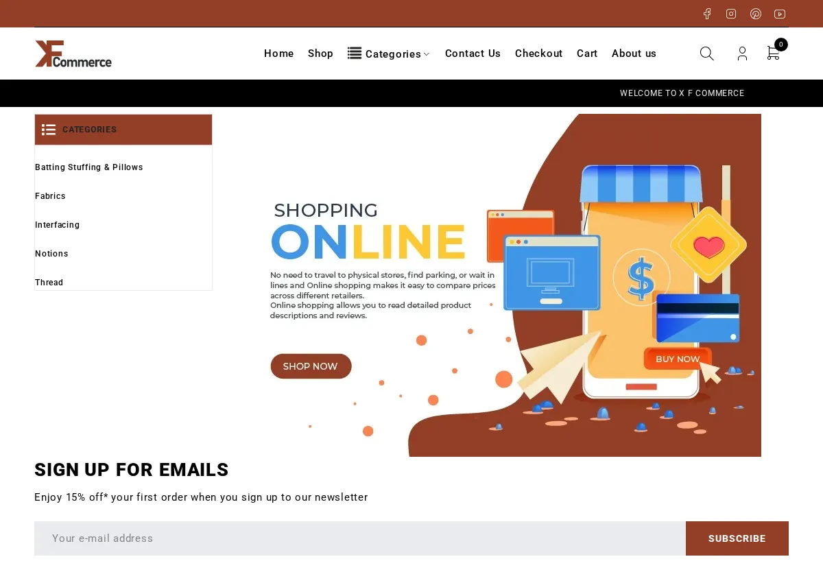 Store homepage