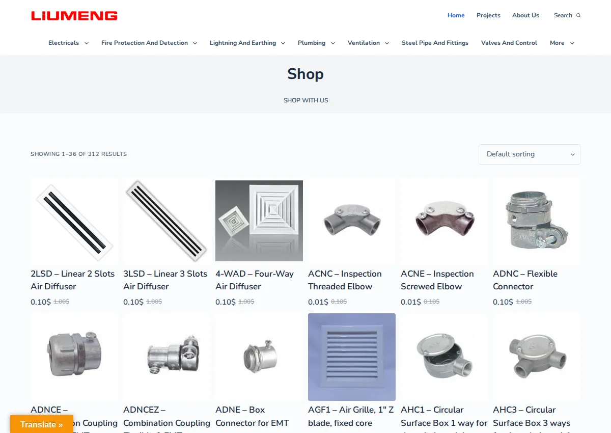 Store homepage