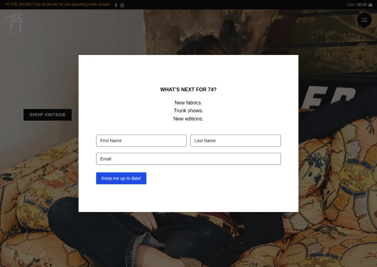 Store homepage