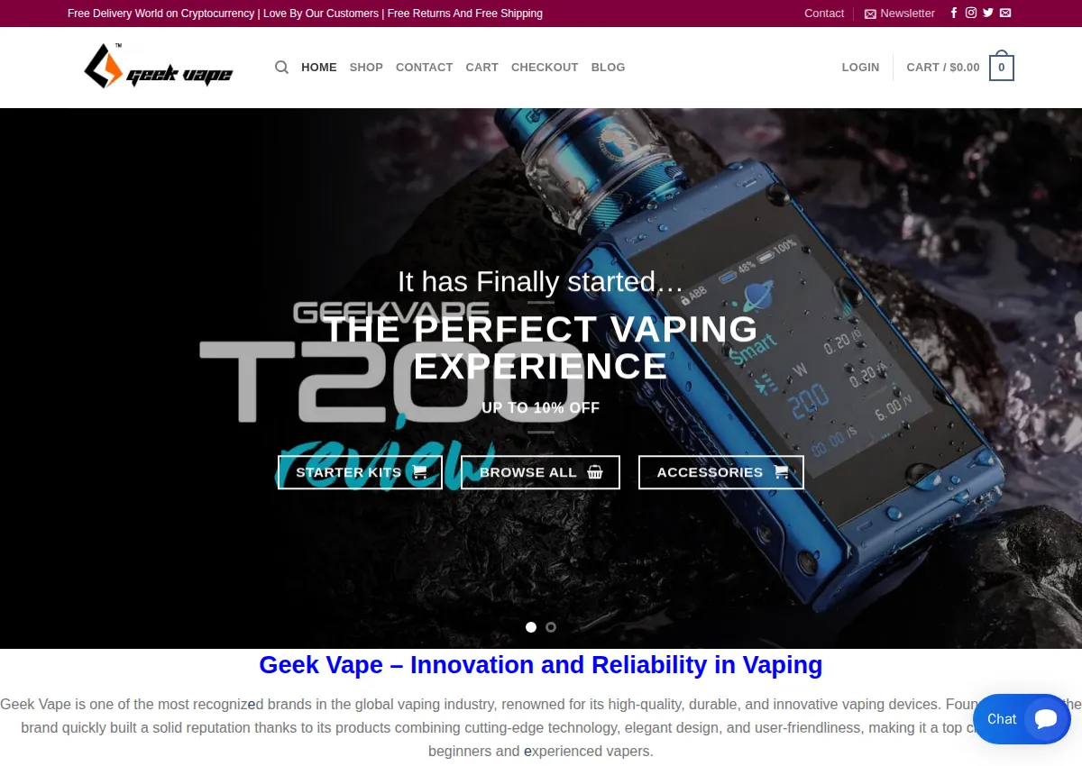 Store homepage