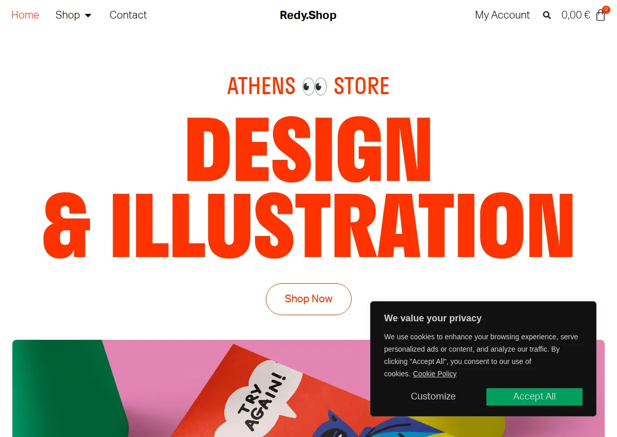 Store homepage