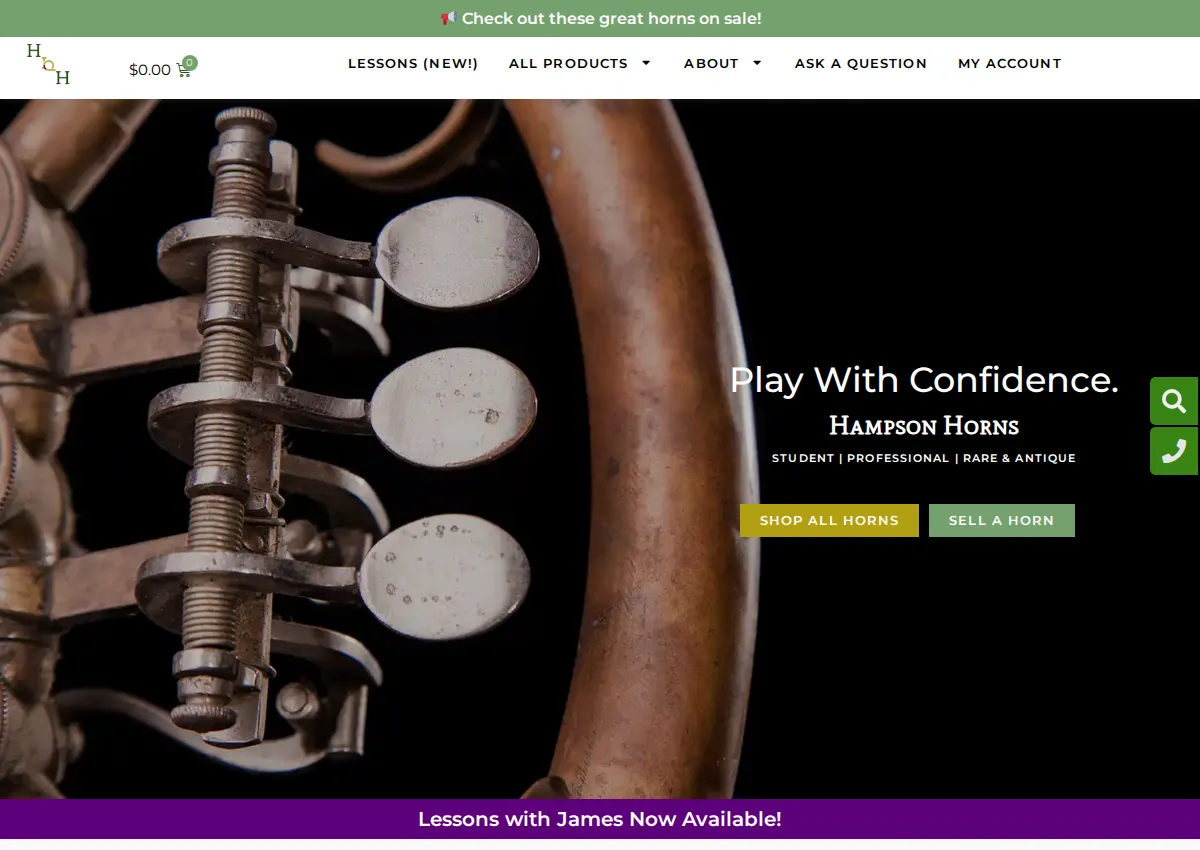 Store homepage