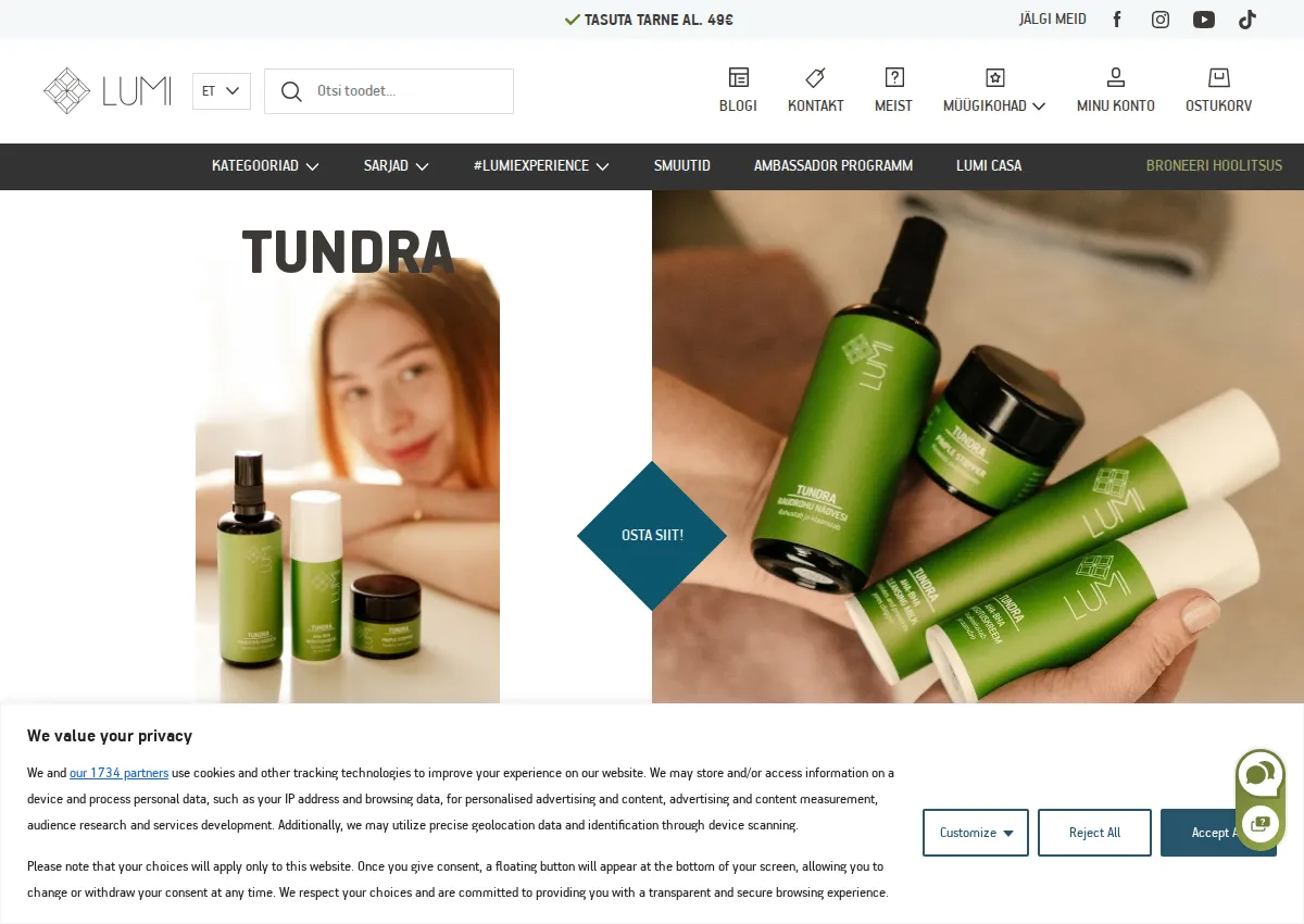 Store homepage