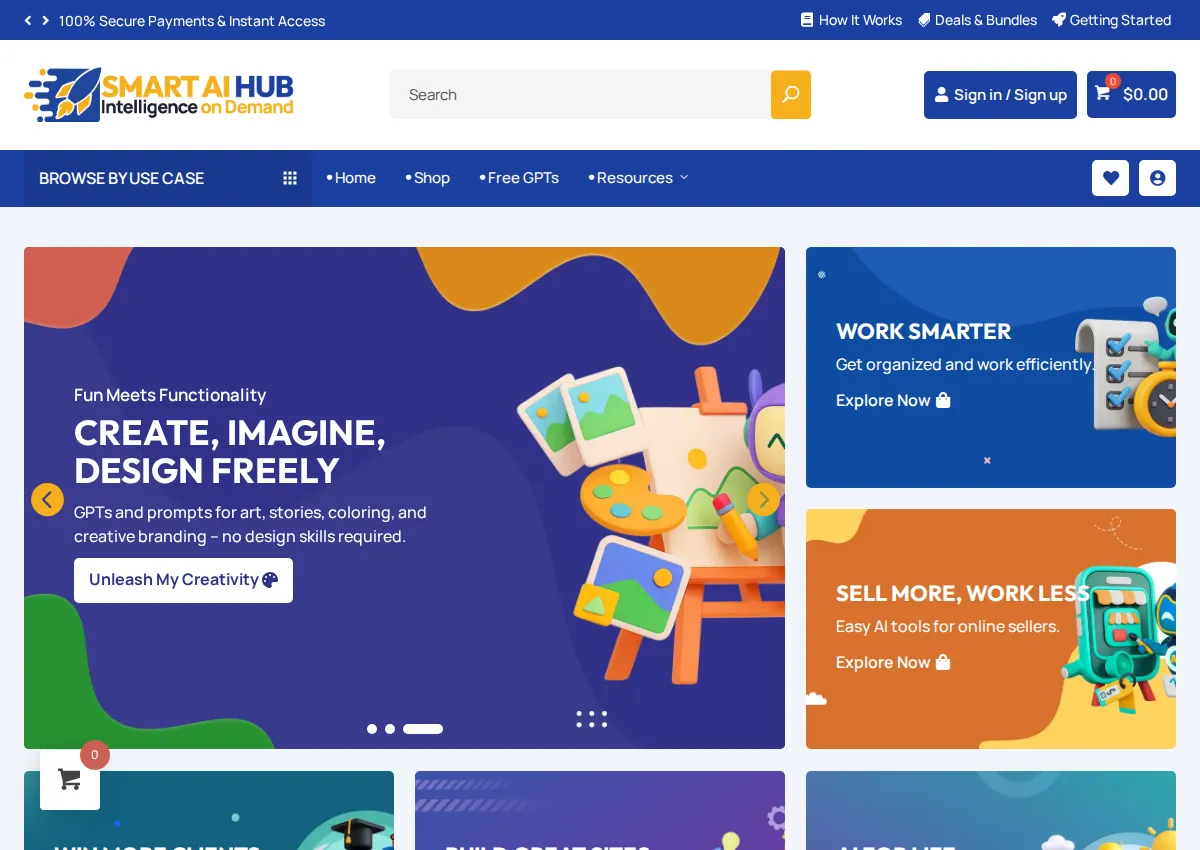 Store homepage