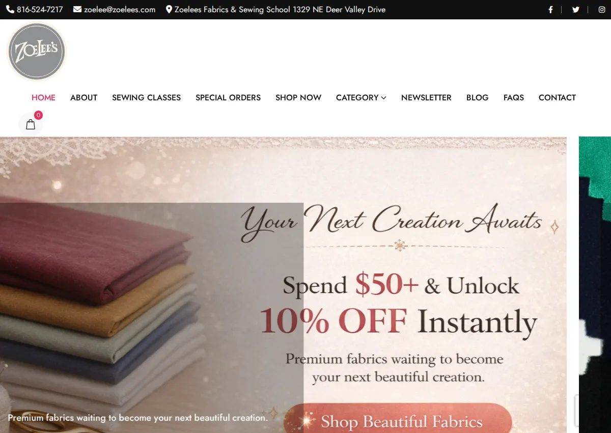 Store homepage