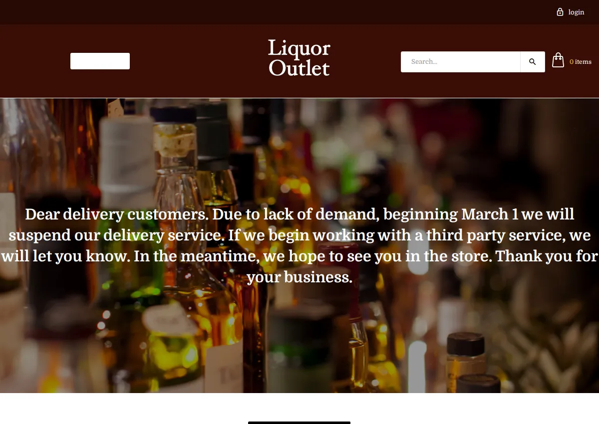 Store homepage