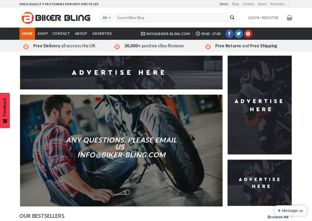 Store homepage