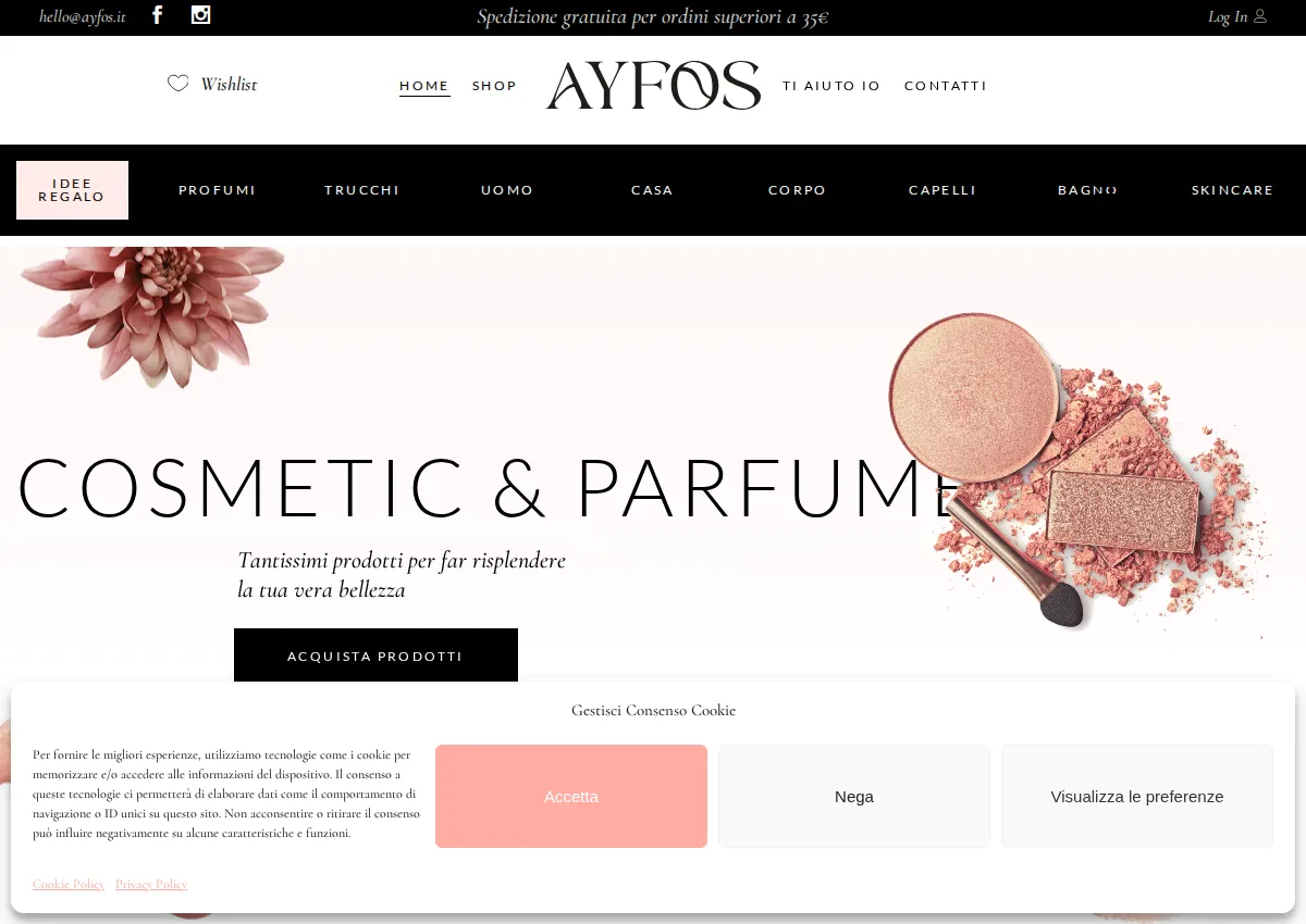 Store homepage