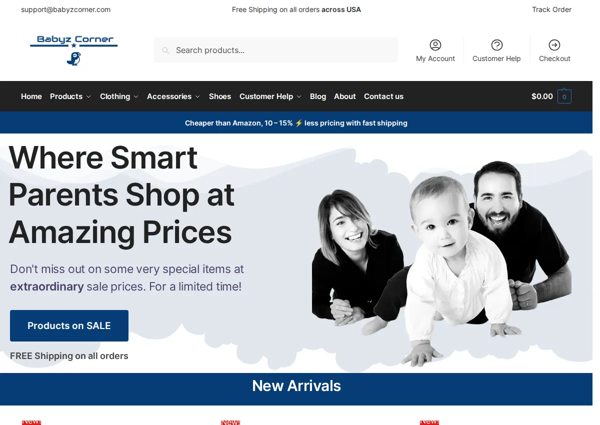 Store homepage