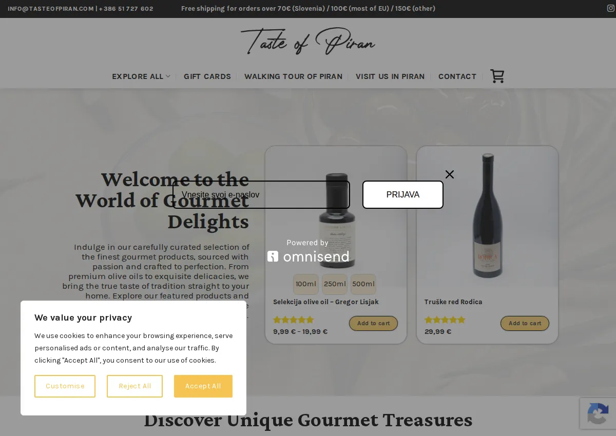 Store homepage