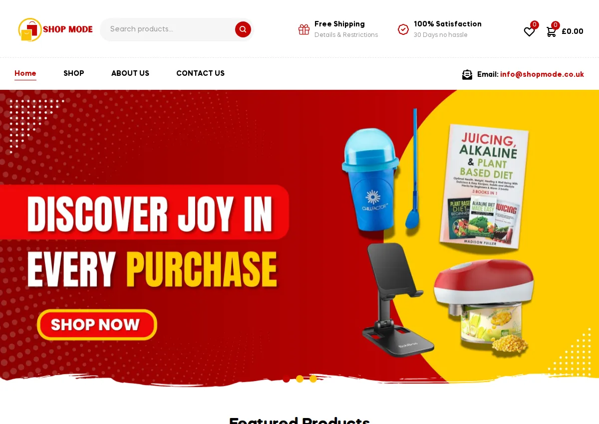Store homepage