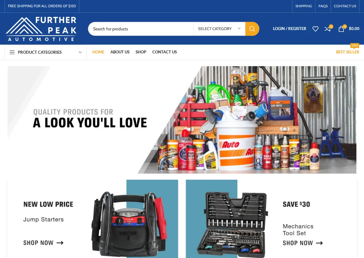 Store homepage