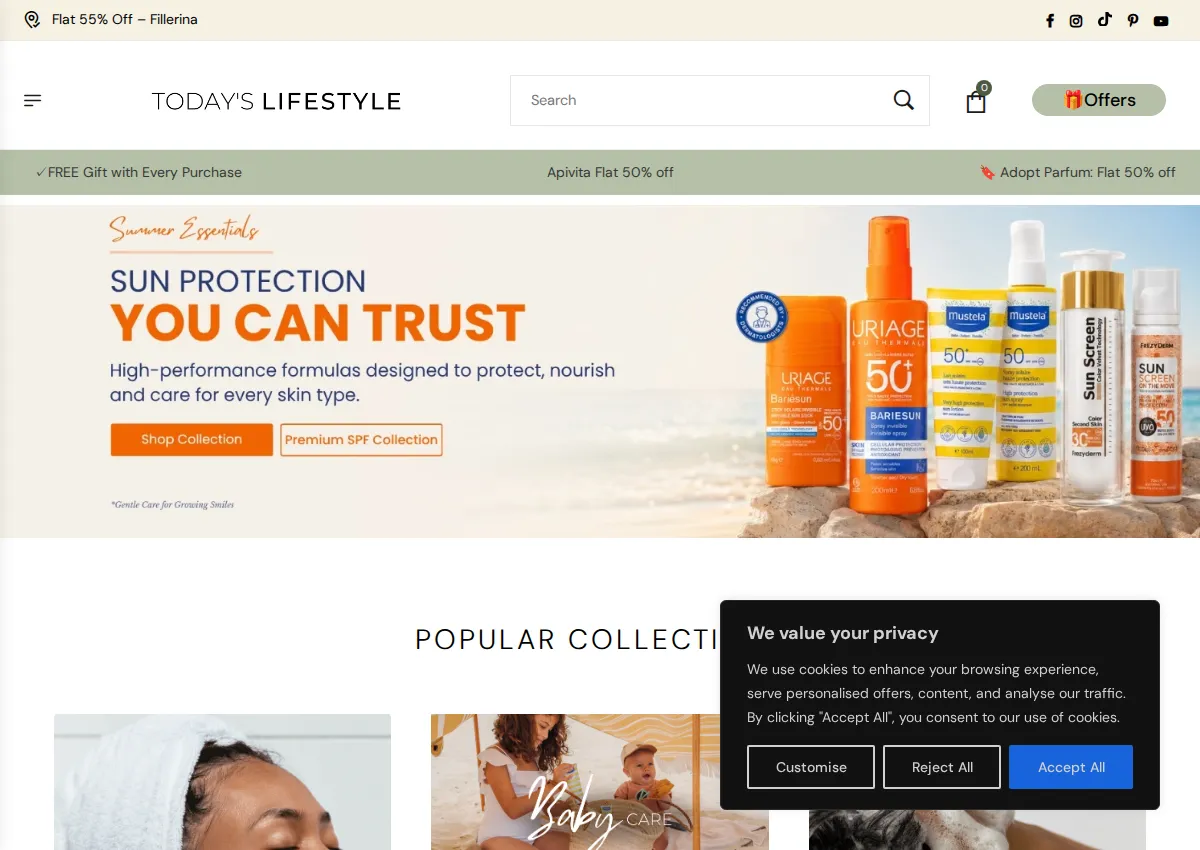 Store homepage