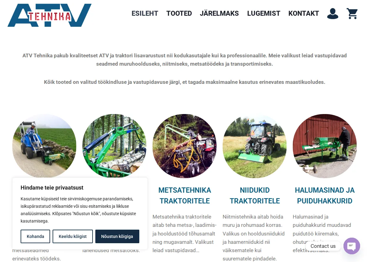 Store homepage