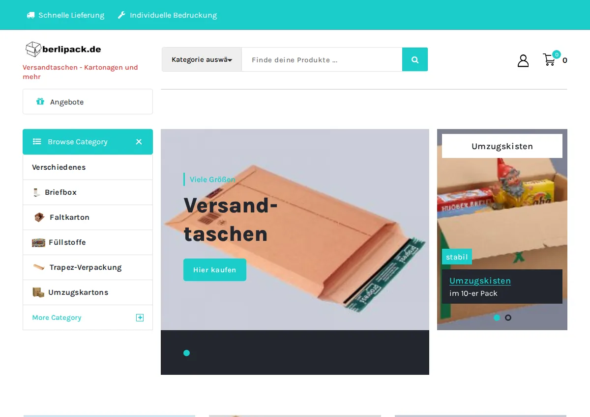 Store homepage