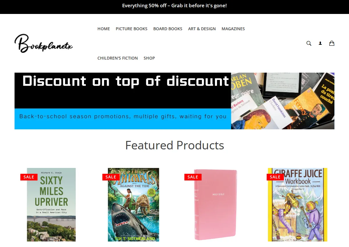 Store homepage