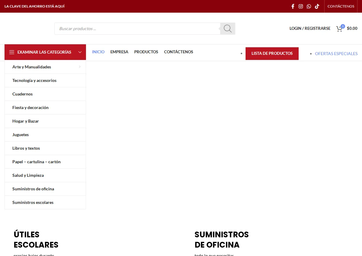Store homepage