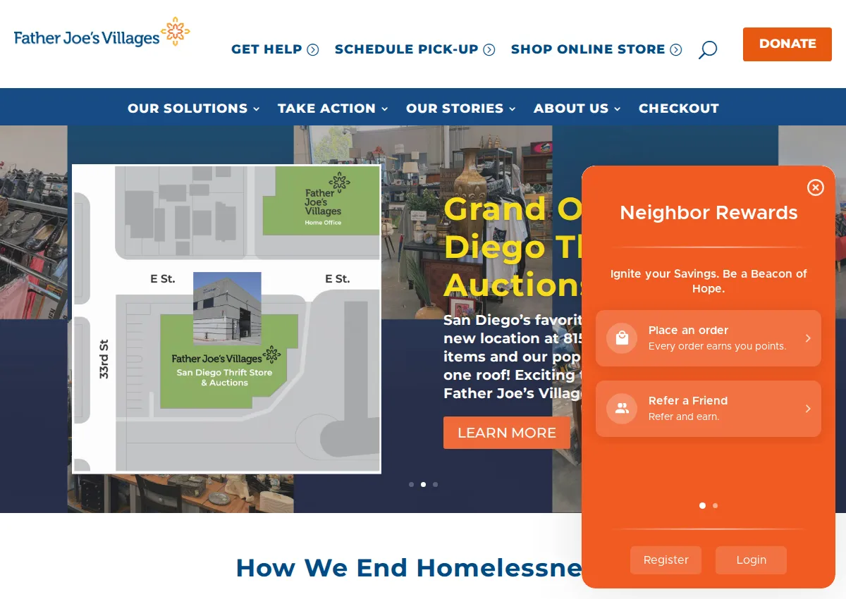 Store homepage