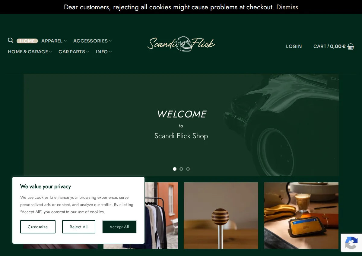 Store homepage