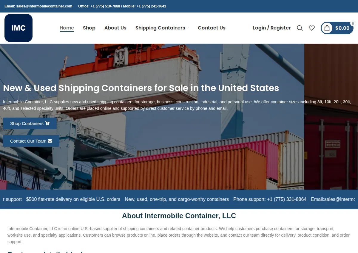 Store homepage