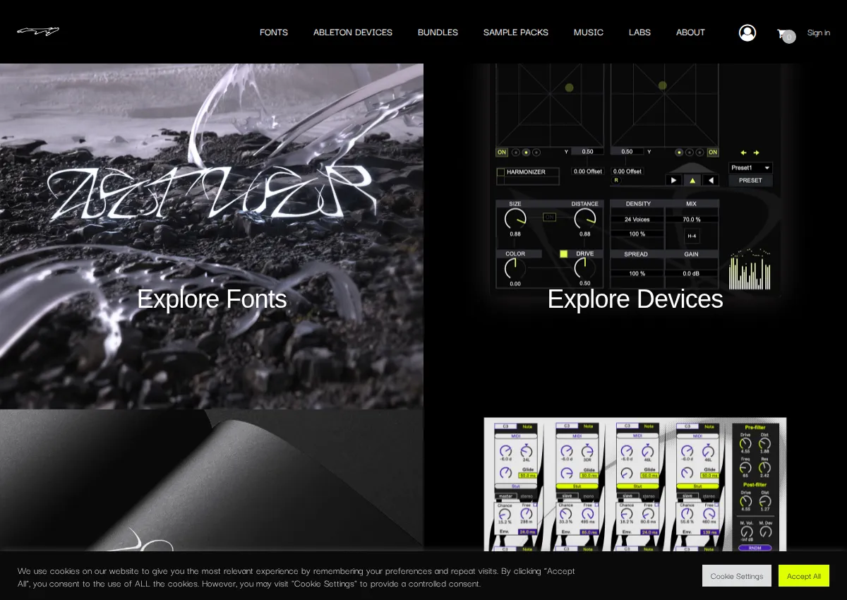 Store homepage