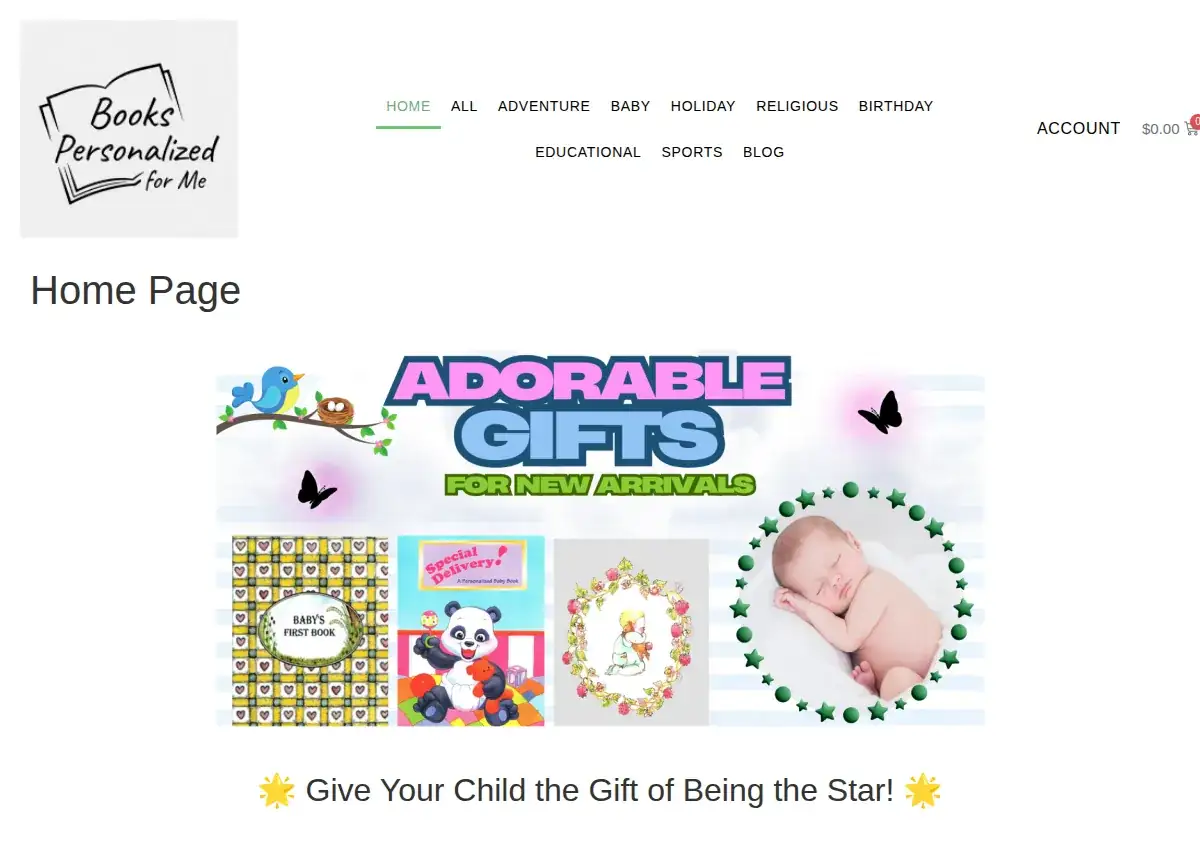 Store homepage