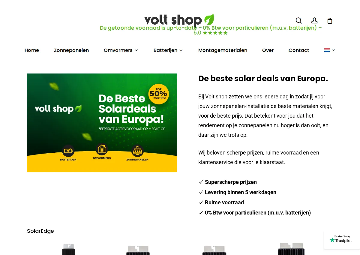 Store homepage