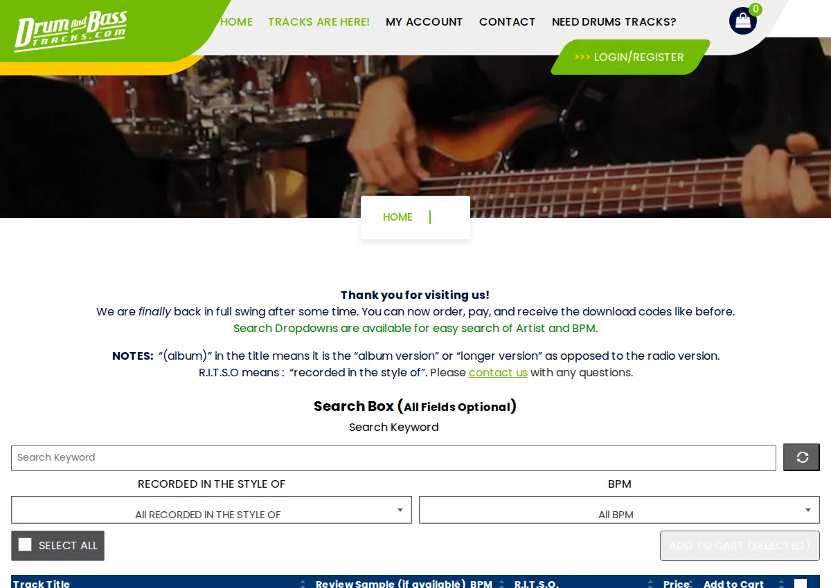 Store homepage