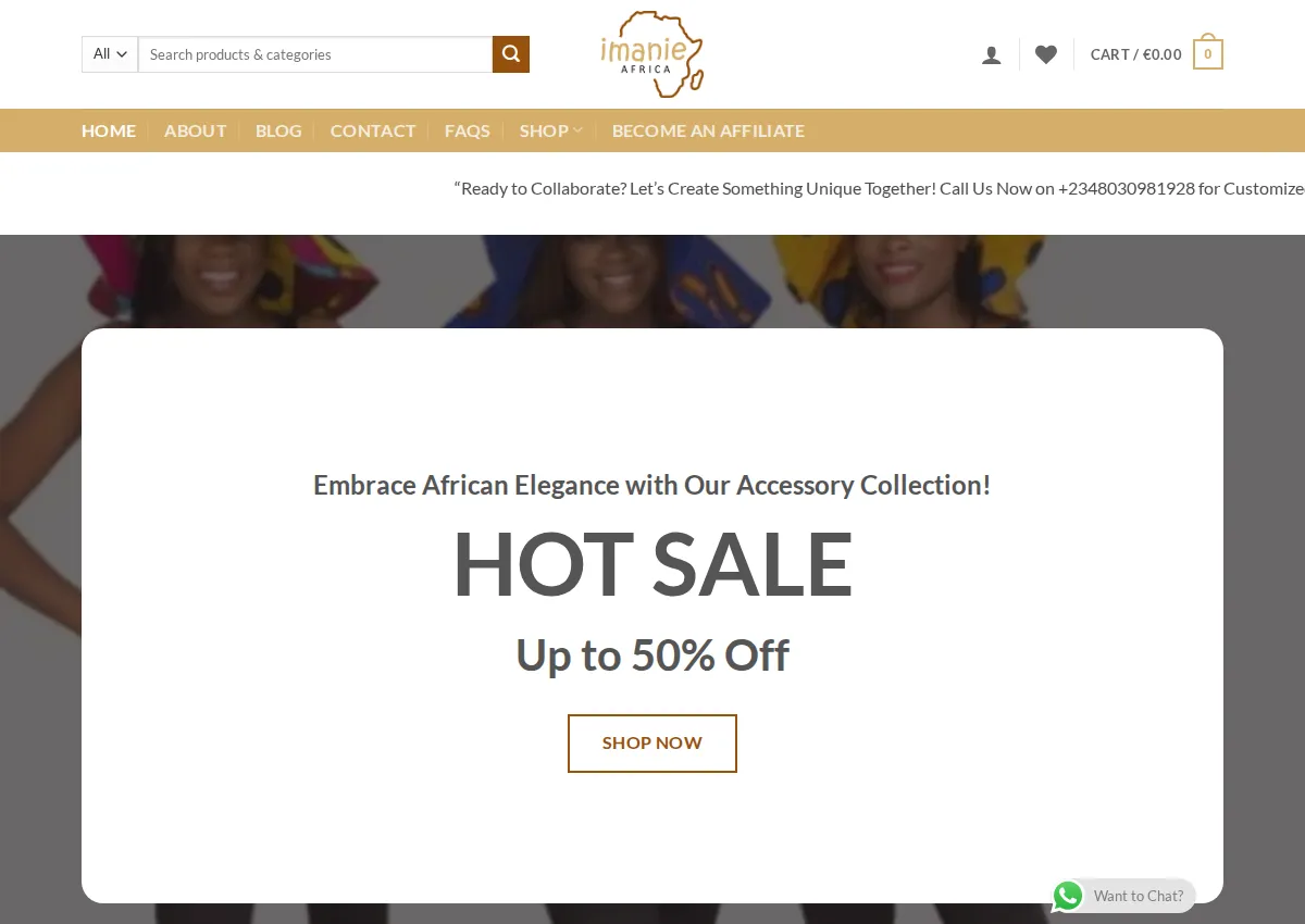 Store homepage
