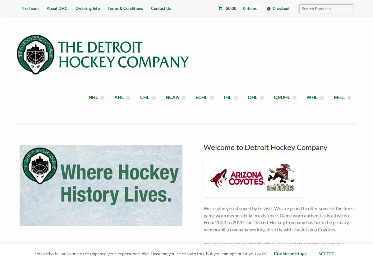 Store homepage
