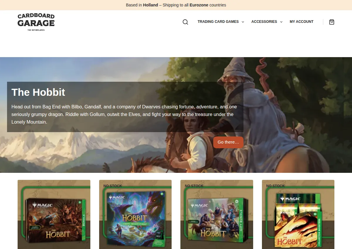Store homepage