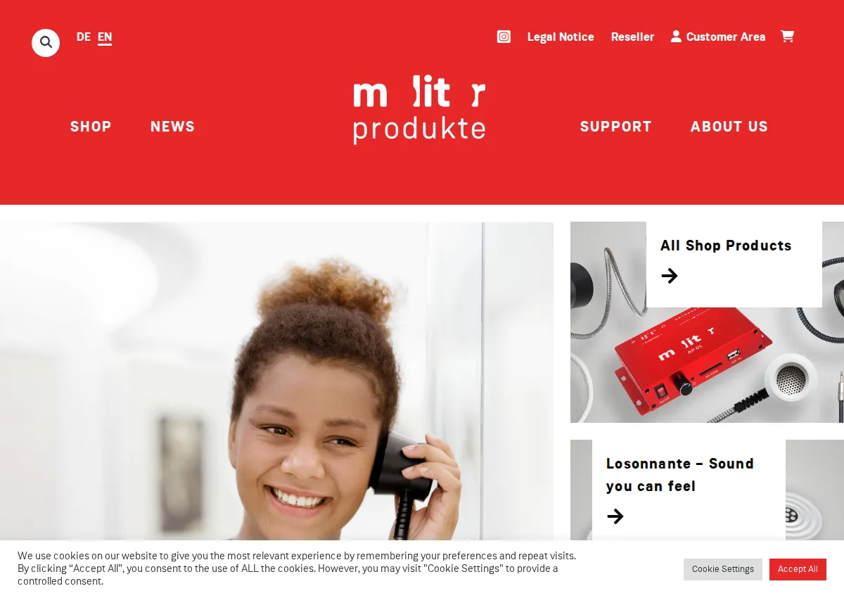 Store homepage