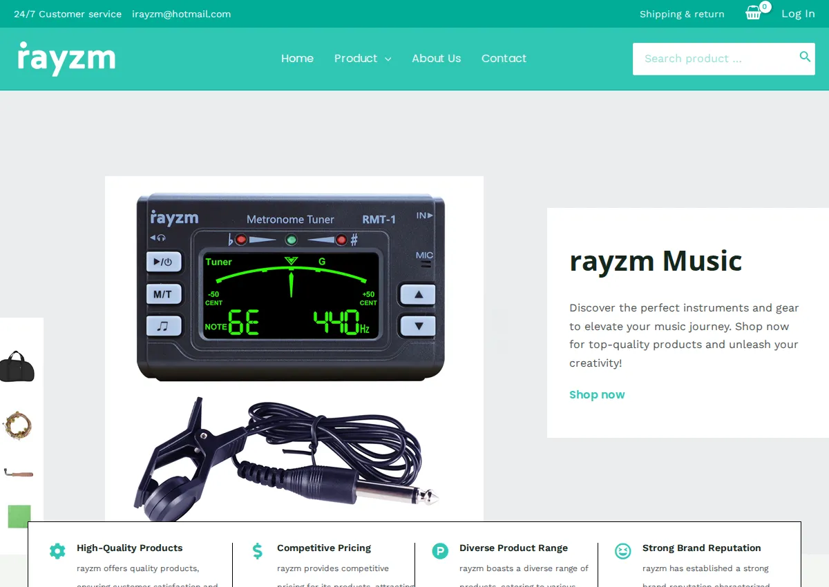 Store homepage