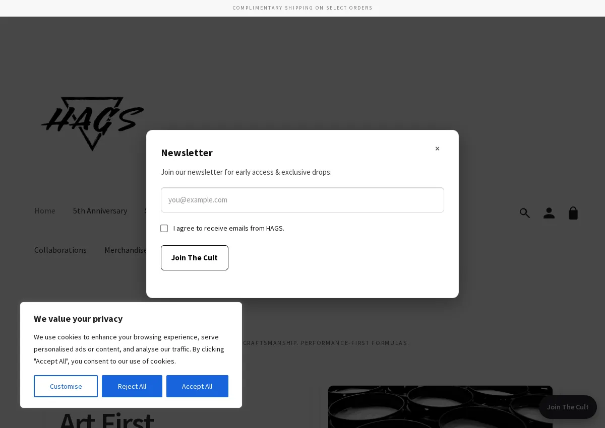 Store homepage
