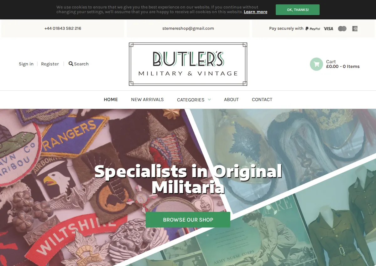 Store homepage
