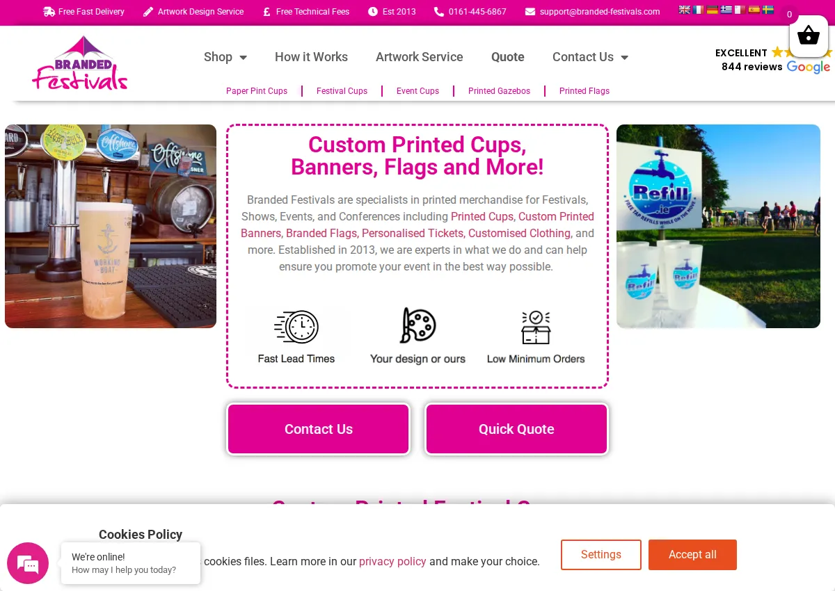 Store homepage