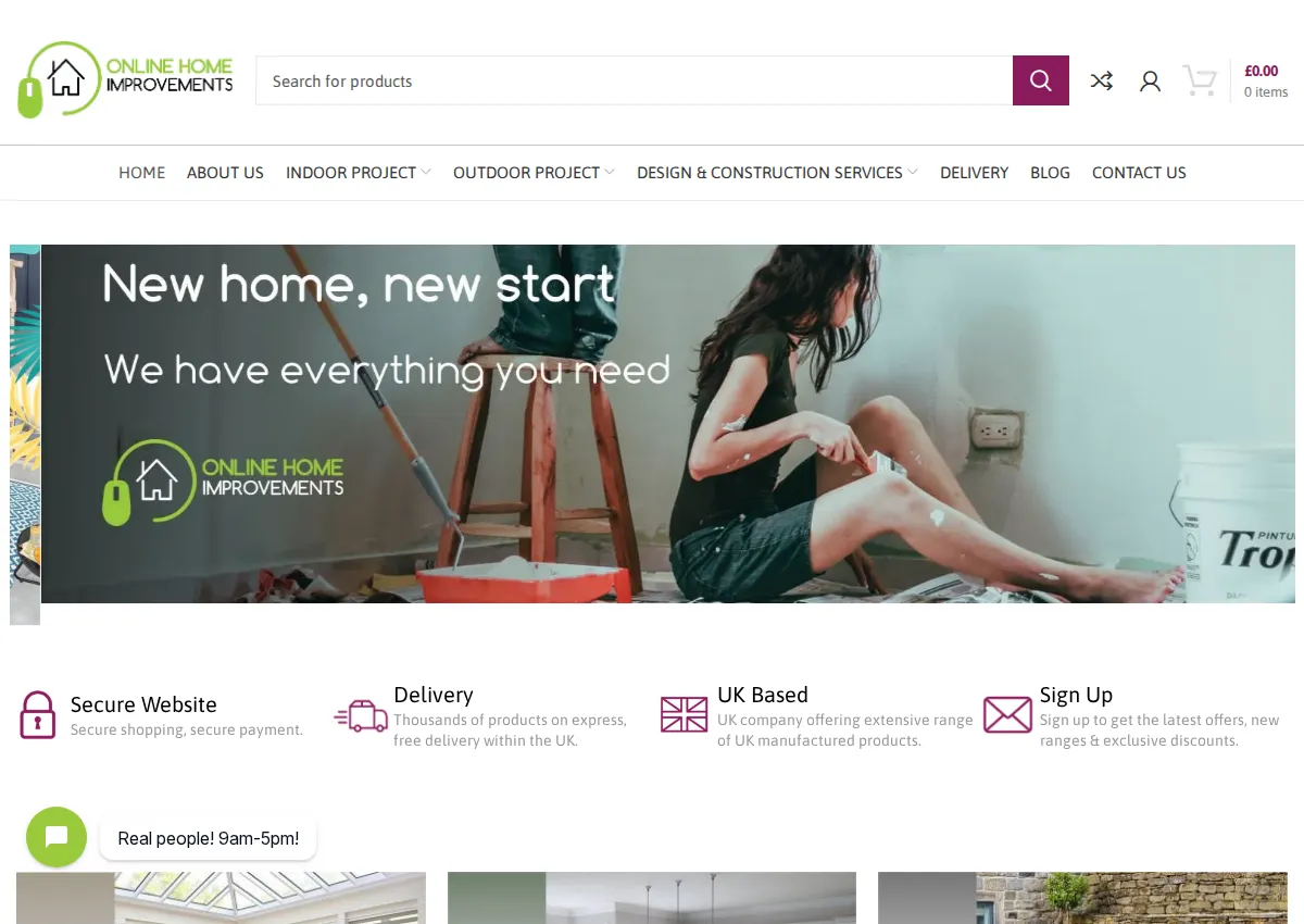 Store homepage