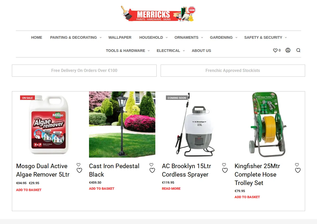 Store homepage